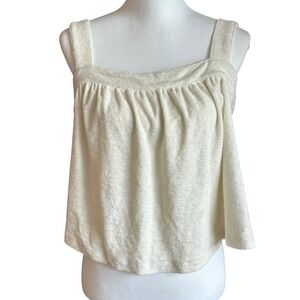 Marine Layer Tank Top NWT Women's Large Cloud Dancer‎ (Cream) Terry Cloth Top